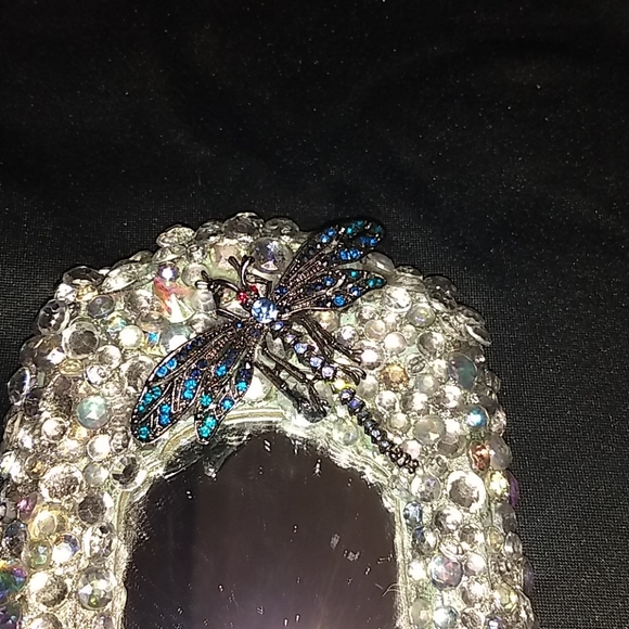 Circa 1975 encrusted dragon fly mirror. - Picture 2 of 5